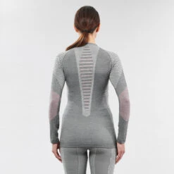 WEDZE Women’s Ski Base Layer Top - BL 900 Grey 10 WEDZE Women’s Ski Base Layer Top - BL 900 Grey -Winter Sports Gear women s merino ski base layer top bl 980 grey 3
