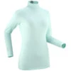 WEDZE Women's Ski Base Layer Top – 500 Green -Winter Sports Gear women s ski base layer top 500 green
