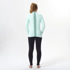 WEDZE Women's Ski Base Layer Top – 500 Green -Winter Sports Gear women s ski base layer top 500 green 5