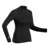 WEDZE Women's Ski Base Layer Top – BL 500 Black -Winter Sports Gear women s ski base layer top bl 500 black