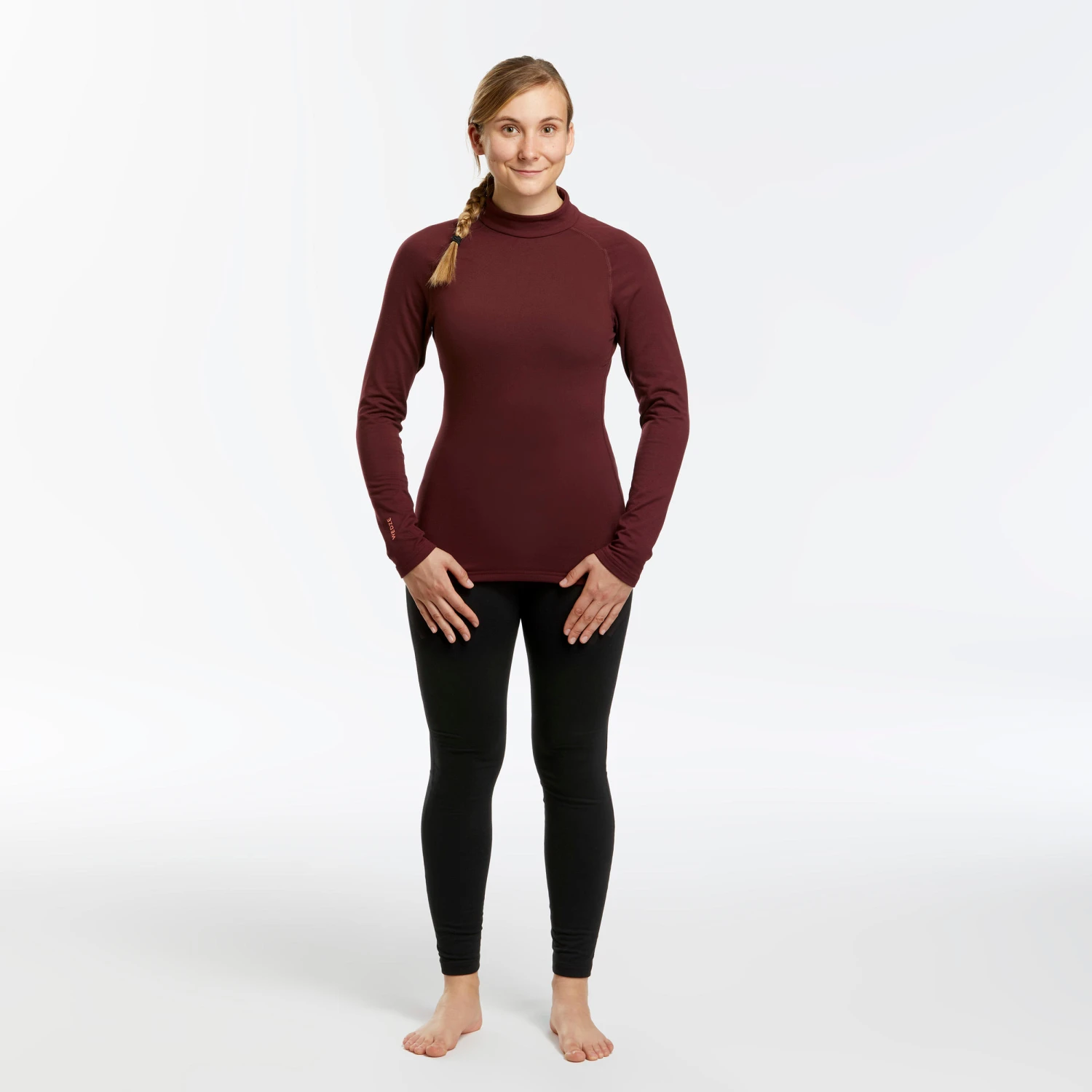 WEDZE Women's Ski Base Layer Top - BL 500 Red 4 WEDZE Women's Ski Base Layer Top - BL 500 Red - Image 2