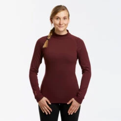 WEDZE Women's Ski Base Layer Top - BL 500 Red 12 WEDZE Women's Ski Base Layer Top - BL 500 Red -Winter Sports Gear women s ski base layer top bl 500 red 3