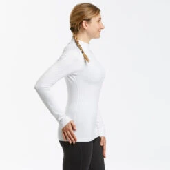 WEDZE Women's Ski Base Layer Top – BL 500 White -Winter Sports Gear women s ski base layer top bl 500 white 4