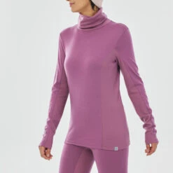 WEDZE Women’s Ski Base Layer Top - BL 900 Pink -Winter Sports Gear women s ski base layer top bl 900 purple 7