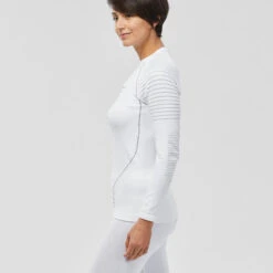 WEDZE Women’s Ski Base Layer Top - BL 980 White -Winter Sports Gear women s ski base layer top bl 980 white 8