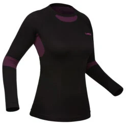 WEDZE Women’s Ski Base Layer Top - BL 580 Black
