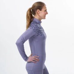 WEDZE Women's Ski Base Layer Top With Half-Zip - 500 Purple 13 WEDZE Women's Ski Base Layer Top With Half-Zip - 500 Purple -Winter Sports Gear women s ski base layer top with half zip 500 purple 3
