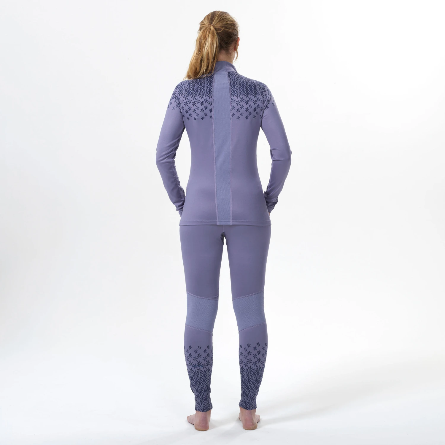 WEDZE Women's Ski Base Layer Top With Half-Zip - 500 Purple 7 WEDZE Women's Ski Base Layer Top With Half-Zip - 500 Purple - Image 5