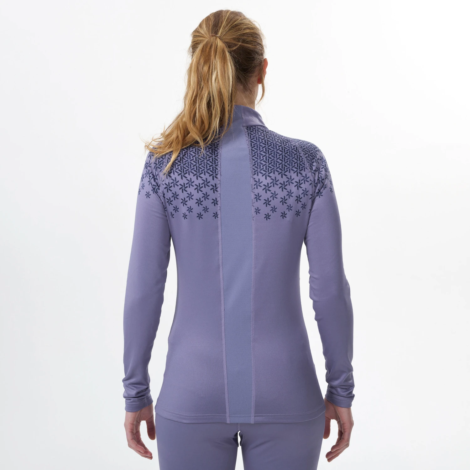 WEDZE Women's Ski Base Layer Top With Half-Zip - 500 Purple 8 WEDZE Women's Ski Base Layer Top With Half-Zip - 500 Purple - Image 6