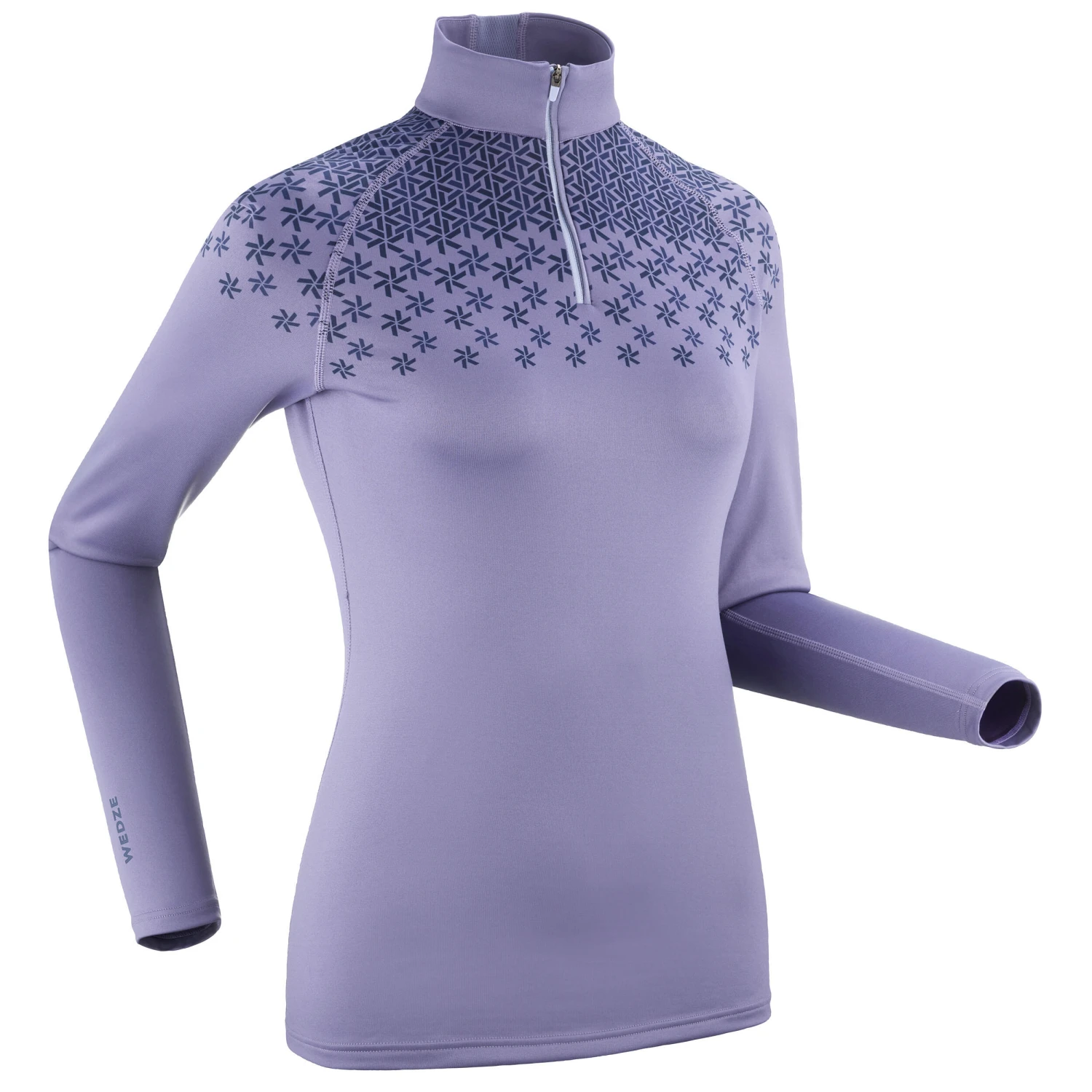 WEDZE Women's Ski Base Layer Top With Half-Zip - 500 Purple 3 WEDZE Women's Ski Base Layer Top With Half-Zip - 500 Purple