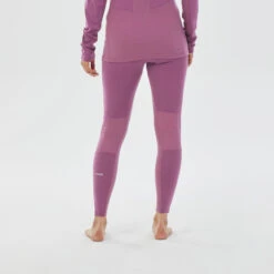 WEDZE Women's Ski Base Layer Wool Bottoms - BL 900 Purple -Winter Sports Gear women s ski base layer wool bottoms bl 900 purple 5