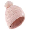 WEDZE Women's Ski Cable-Knit Faux-Fur Wool Hat - Pink 2 WEDZE Women's Ski Cable-Knit Faux-Fur Wool Hat - Pink -Winter Sports Gear women s ski cable knit faux fur wool hat pink