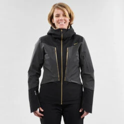 WEDZE Women's Ski Jacket & Midlayer - 980 Black -Winter Sports Gear women s ski jacket midlayer 980 black 8