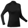 WEDZE Women’s Base Layer Ski Top - BL 500 Black -Winter Sports Gear womens base layer ski top bl 500 black