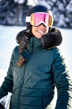 WEDZE Women’s Mid-Length Ski Jacket - Warm 100 Green -Winter Sports Gear womens downhill ski jacket 100 blue 17