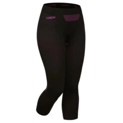 WEDZE Women’s Ski Base Layer Bottoms - BL 580 Black