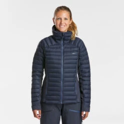 WEDZE Women’s Ski Down Jacket - FR 900 Blue -Winter Sports Gear womens ski down jacket fr 900 blue 3