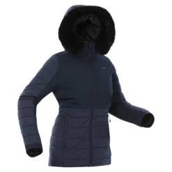 WEDZE Women’s Mid-Length Ski Jacket - Warm 100 Navy