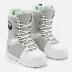 Women’s Snowboard Boots - SNB 100 Grey -Winter Sports Gear womens snowboard boots snb 100 grey 1