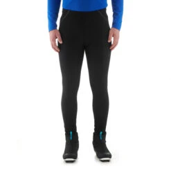 Men's Cross-Country Tights - XC S 100 Black -Winter Sports Gear xc s 100 cross country skiing warm tights men 2
